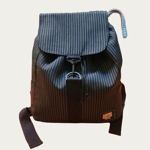 Jean Paul GAULTIER Parfums NAVY PINSTRIPED Backpack EUC